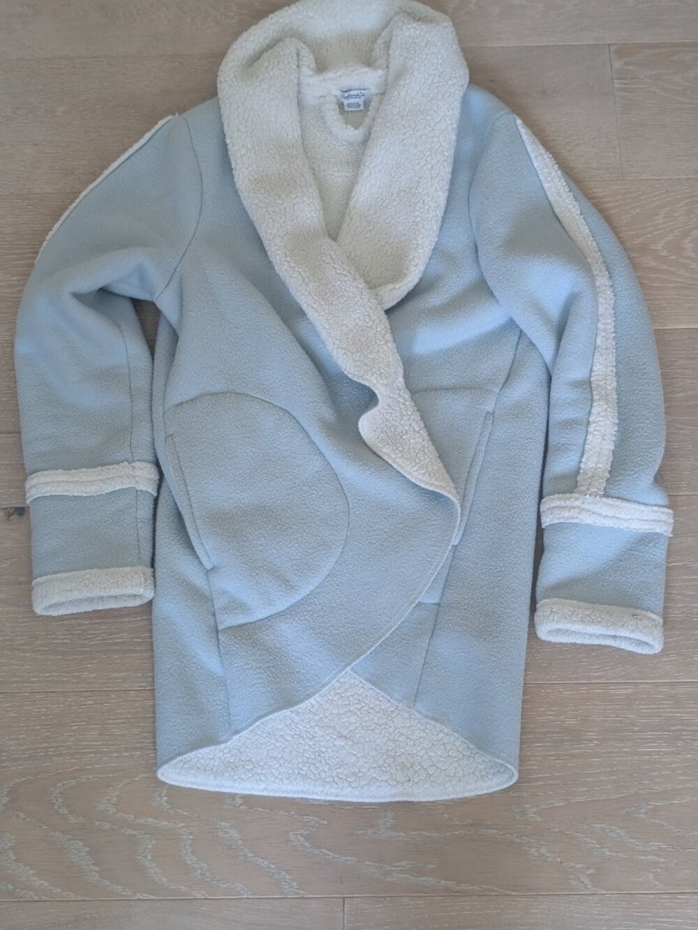 Splendid Fleece, XS light blue and white